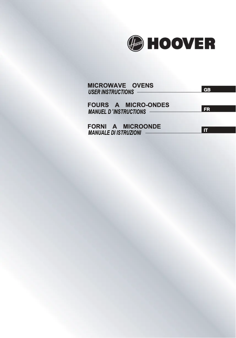 Page n°1 - Manuel utilisateur Hoover HMB20/1GDFX