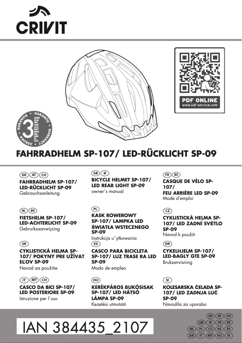 Page n°1 - Manuel utilisateur Crivit IAN 103929