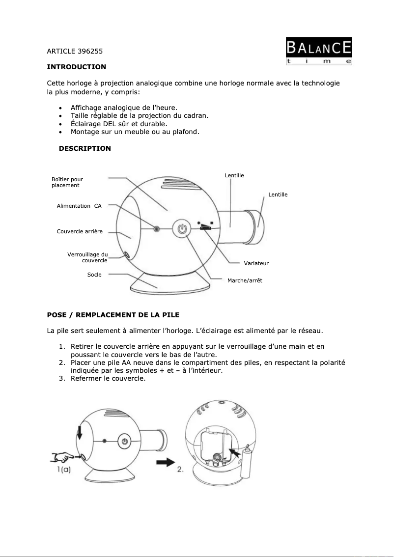 Page 1 de la notice Manuel utilisateur Balance HE-LPK10