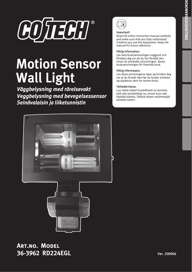 Image de la première page du manuel de l'appareil RD224EGL