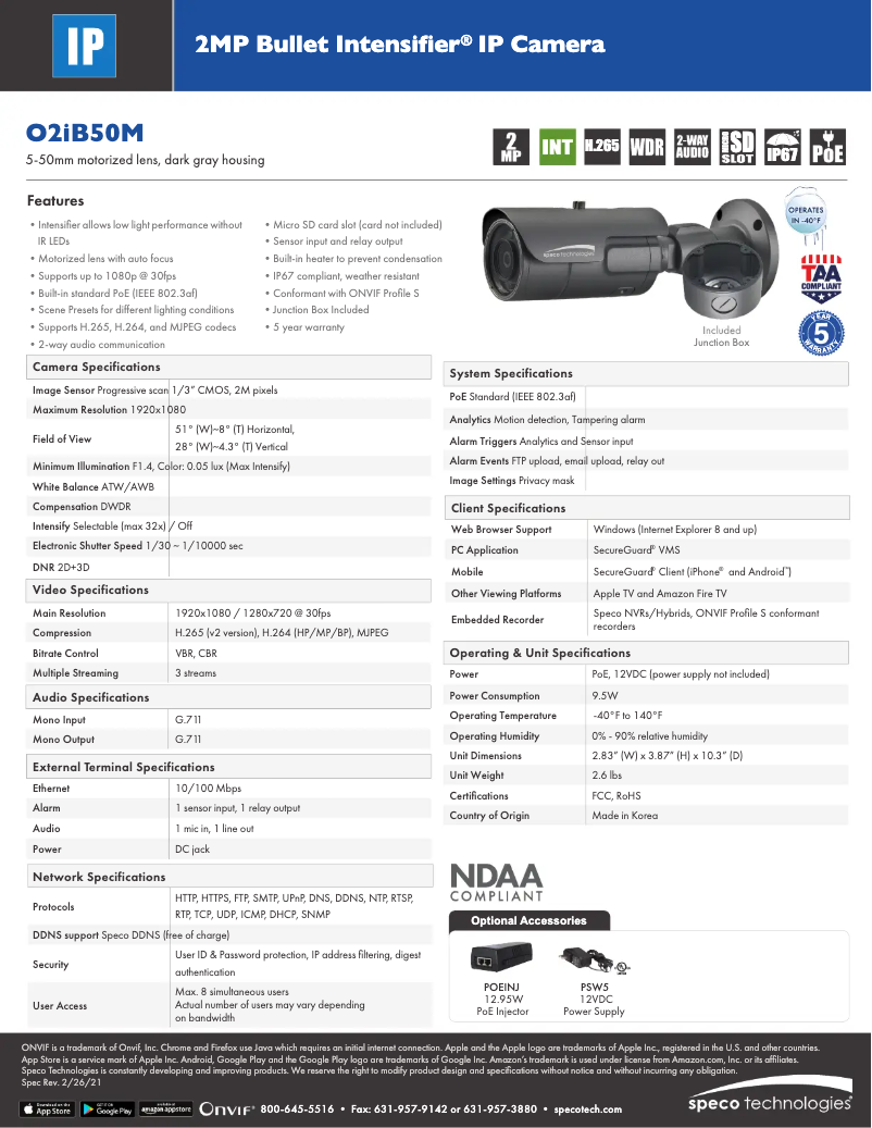 Image de la première page du manuel de l'appareil Intensifier O2IB50M