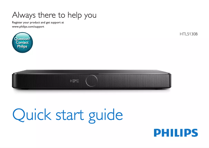 Page n°1 - Guide de démarrage rapide Philips HTL5130B