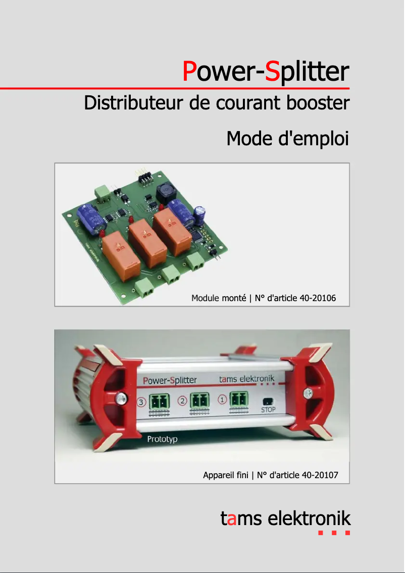 Image de la première page du manuel de l'appareil Power-Splitter