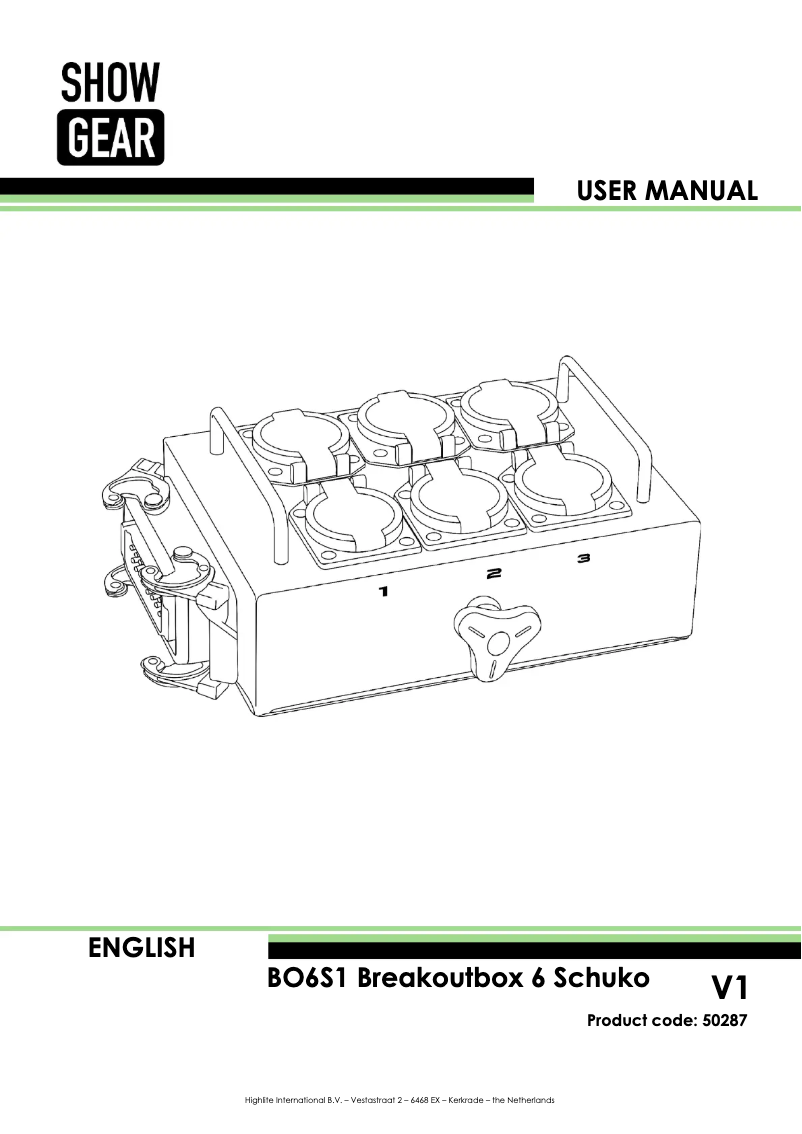 Page 1 de la notice Manuel utilisateur Showtec BO6S1