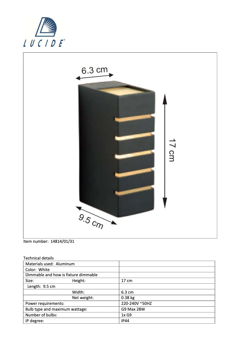 Image de la première page du manuel de l'appareil Aster 14814/01/31