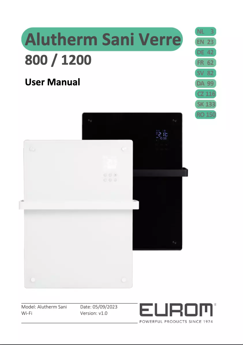 Page n°1 - Manuel utilisateur Eurom Alutherm Sani 1200 Wifi