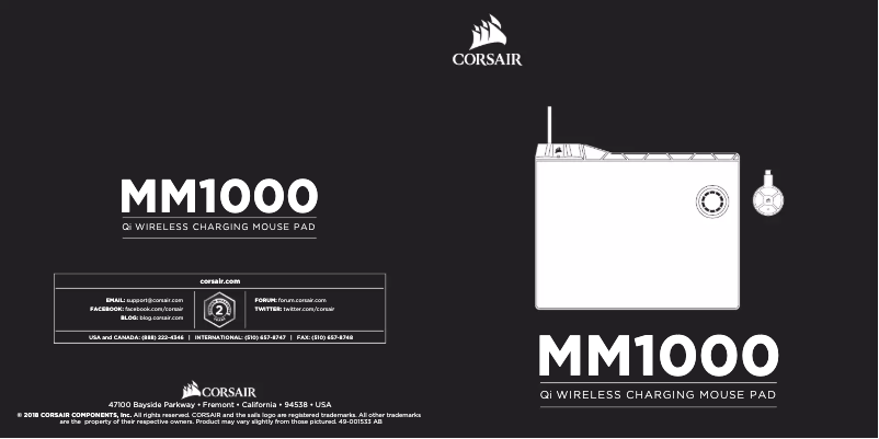 Page 1 de la notice Manuel utilisateur Corsair MM1000