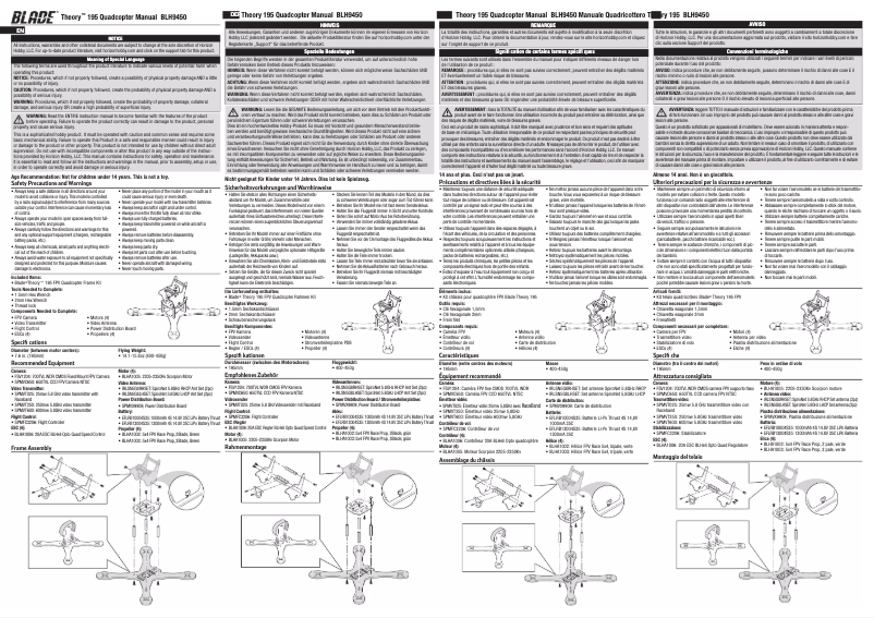 Page 1 de la notice Manuel utilisateur Blade Theory X 195