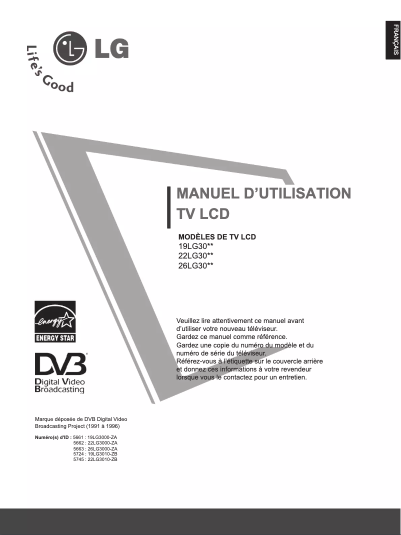 Page 1 de la notice Manuel utilisateur LG 223010