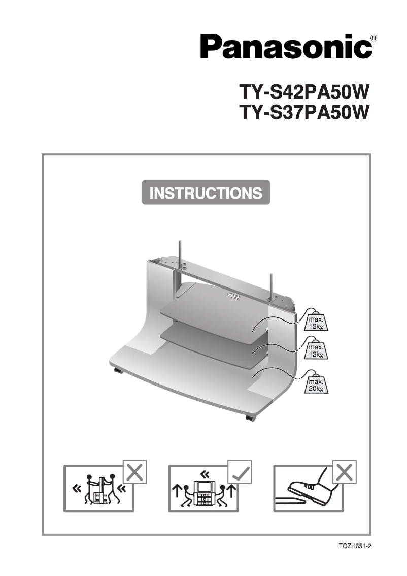 Page 1 de la notice Manuel utilisateur Panasonic TY-S42PA50W