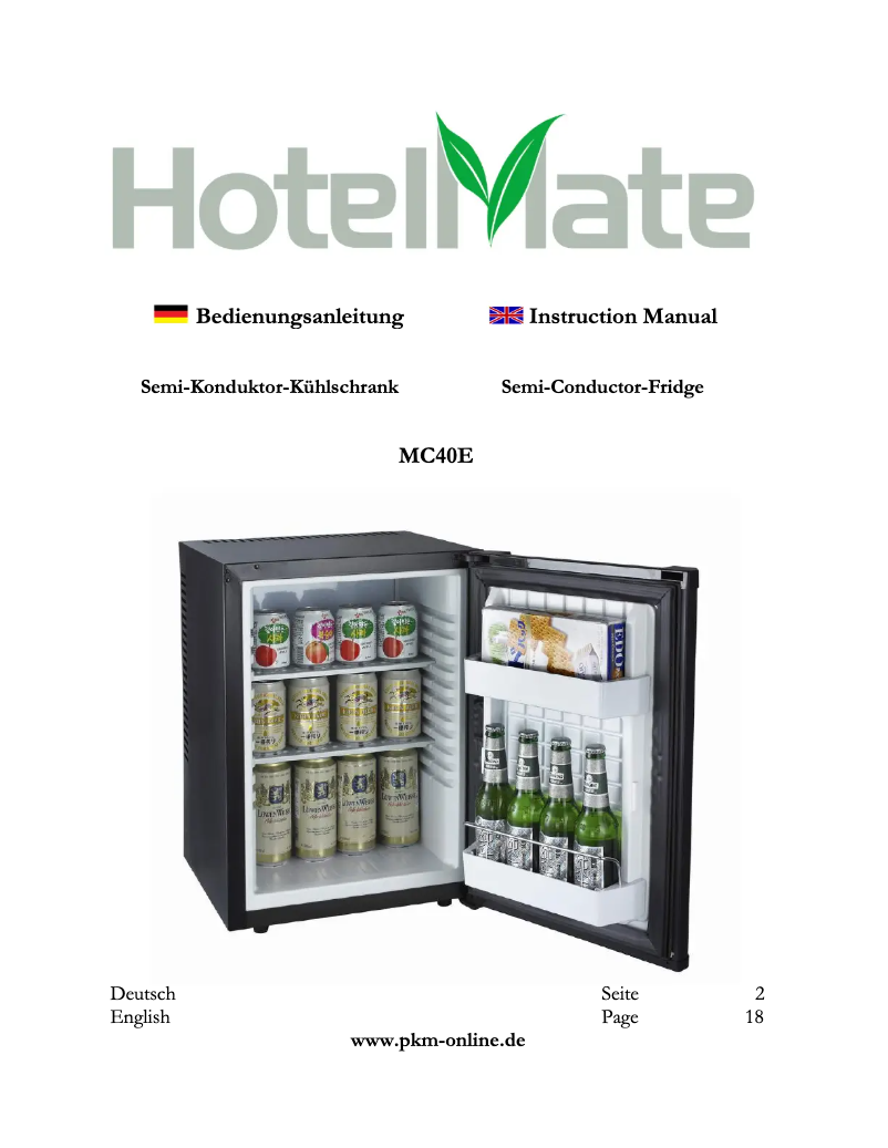 Image de la première page du manuel de l'appareil MC40E