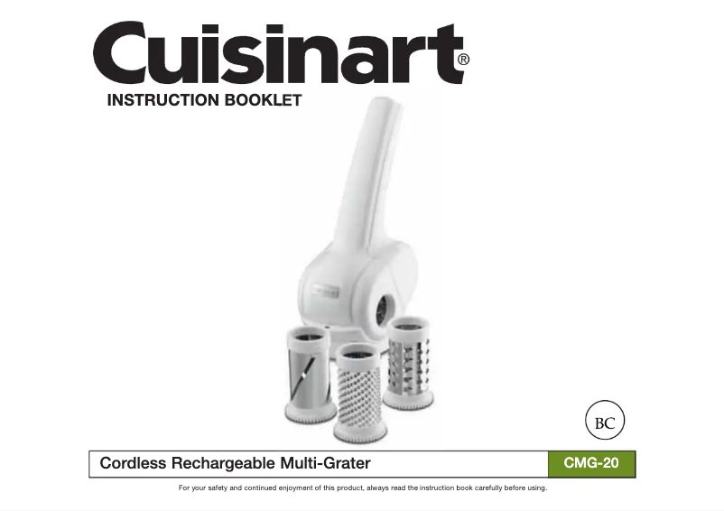 Page n°1 - Manuel utilisateur Cuisinart CMG-20