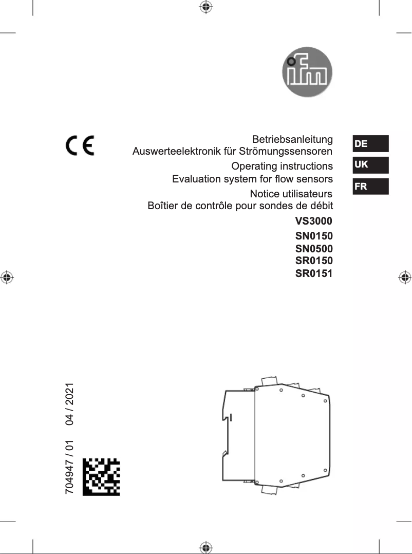 Page n°1 - Manuel utilisateur IFM SR0150