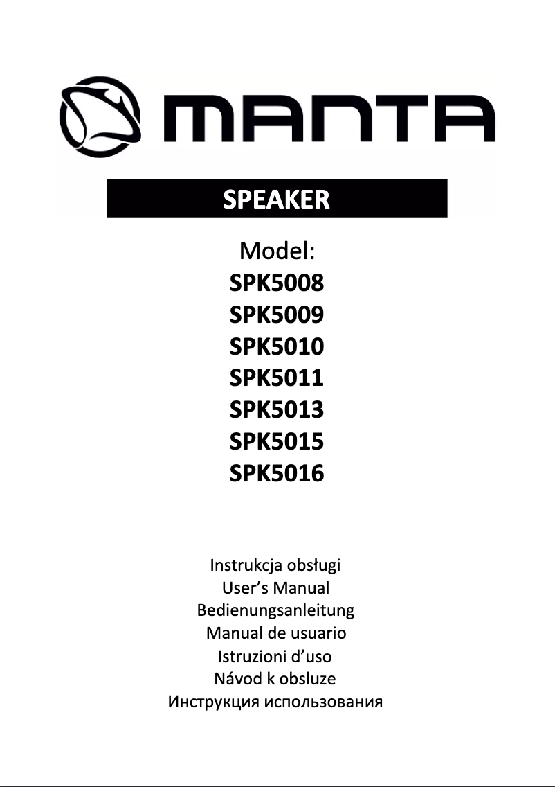 Page 1 de la notice Manuel utilisateur Manta SPK5010