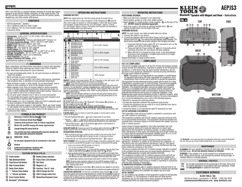 Imagen de la primera página del manual del dispositivo AEPJS3