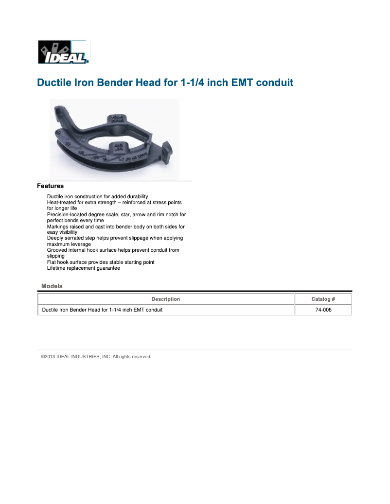 Page 1 de la notice Manuel utilisateur Ideal 74-006