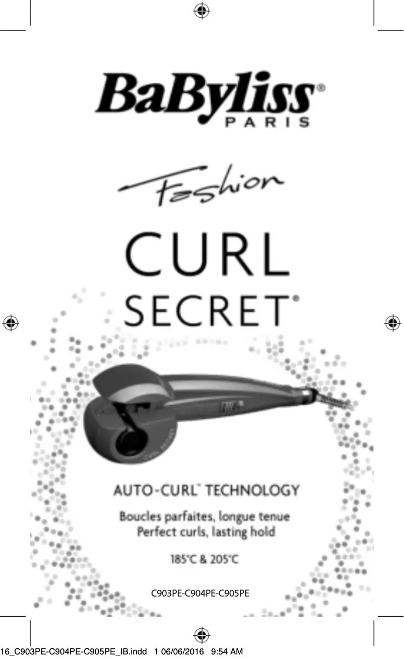 Page 1 de la notice Manuel utilisateur BaByliss Curl Secret C904PE