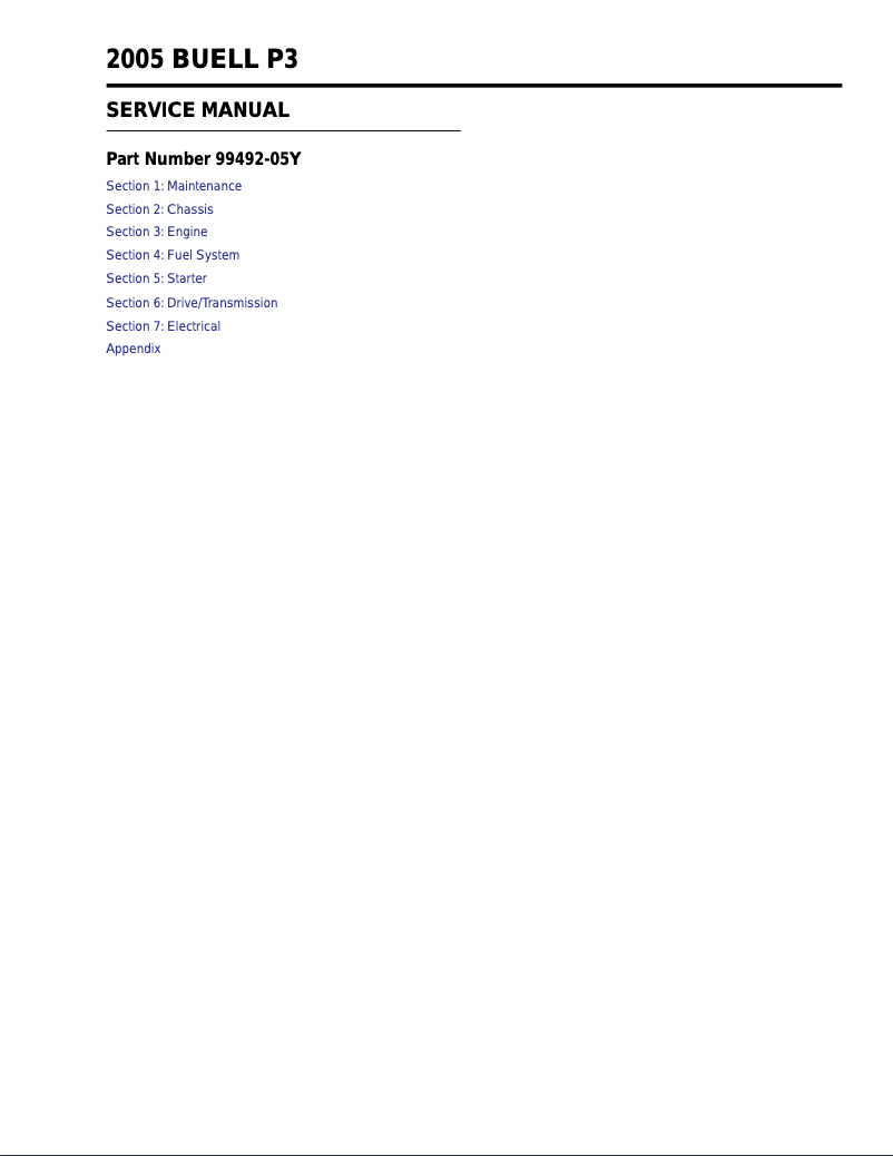 Page 1 de la notice Manuel utilisateur Buell Blast (2005)