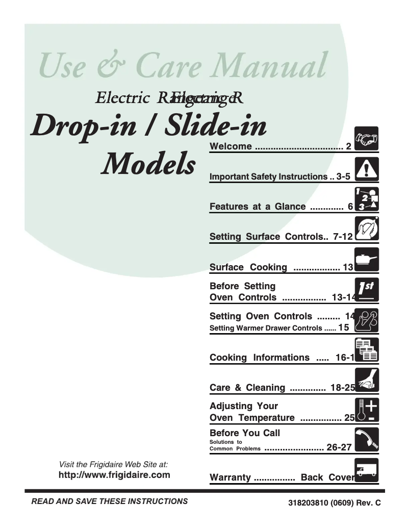 Page 1 de la notice Manuel utilisateur Frigidaire GLES389ES