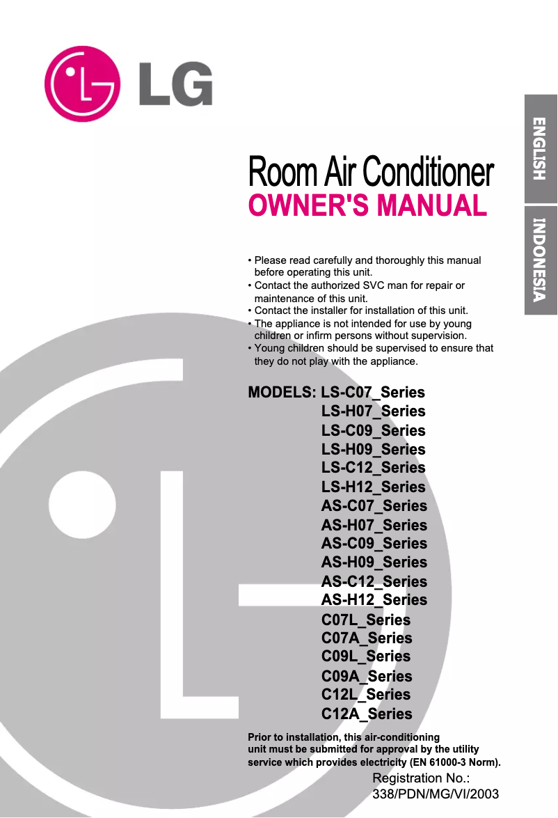 Page 1 de la notice Manuel utilisateur LG LSNC076ZMC0