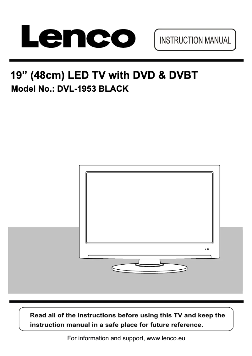 Page n°1 - Manuel utilisateur Lenco DVL-1953B