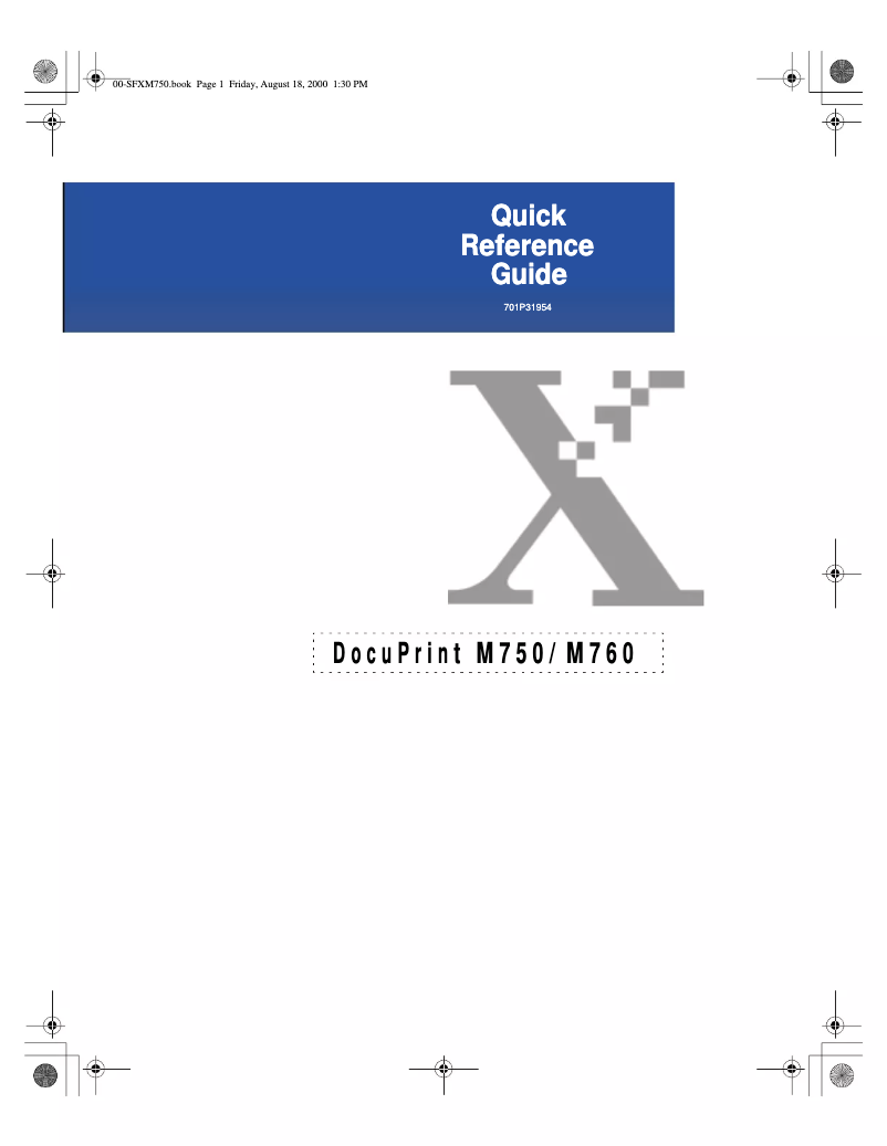 Page 1 de la notice Manuel utilisateur Xerox DocuPrint M760