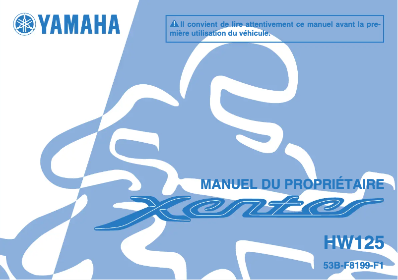 Image de la première page du manuel de l'appareil Xenter 125 (2016)