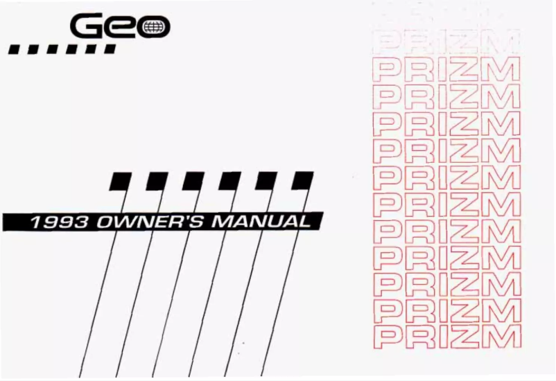 Page 1 of the manual User Manual Geo Prizm (1993)