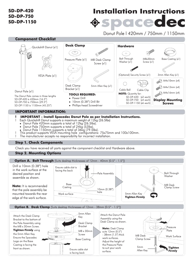 Página 1 del manual Manual de usuario Atdec SD-DP-1150