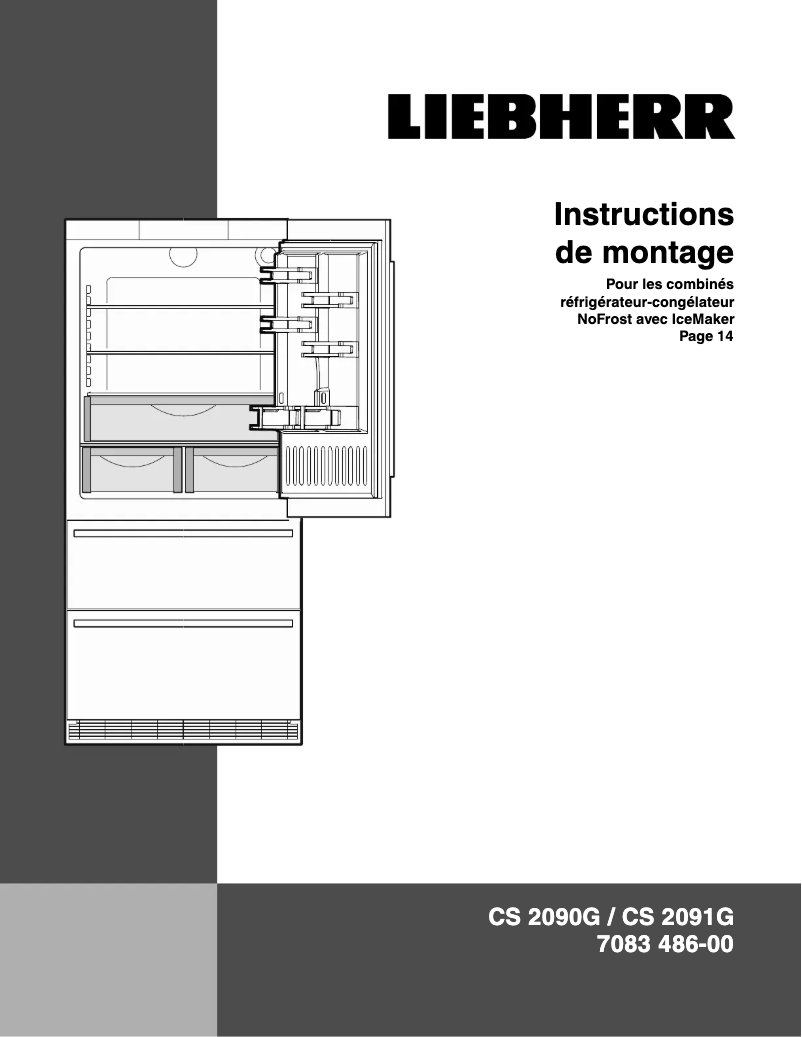 Page 1 de la notice Guide d'installation Liebherr CNst 8871