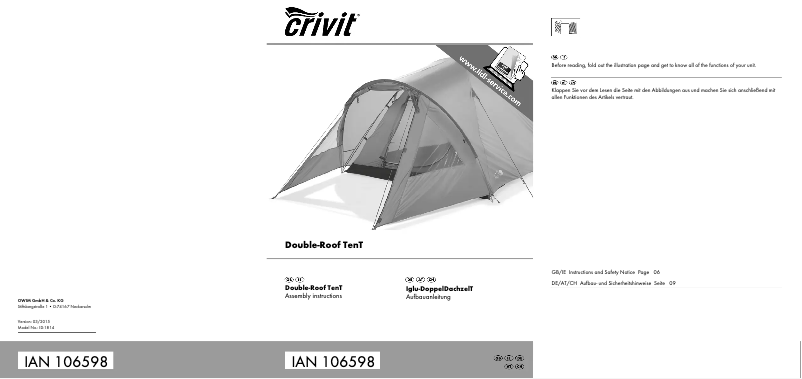 Page n°1 - Manuel utilisateur Crivit IAN 106598