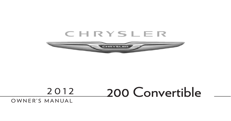 Page 1 de la notice Manuel utilisateur Chrysler 200 Convertible (2012)