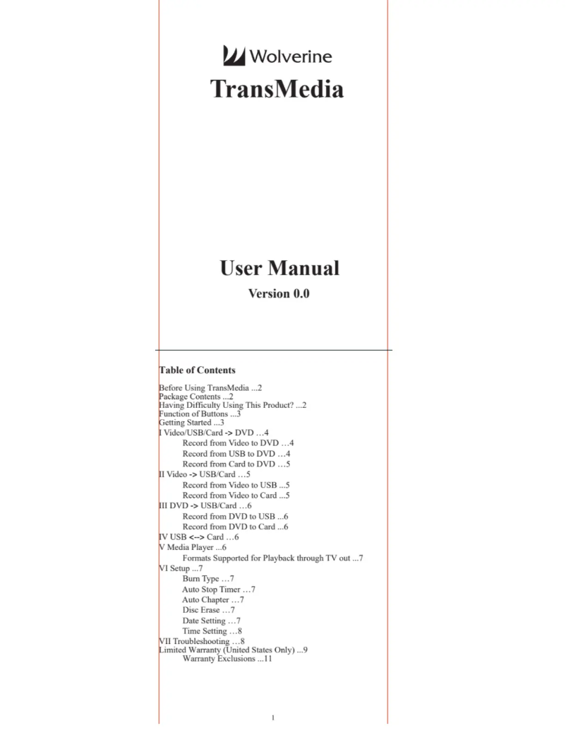 Page n°1 - Manuel utilisateur Wolverine TransMedia