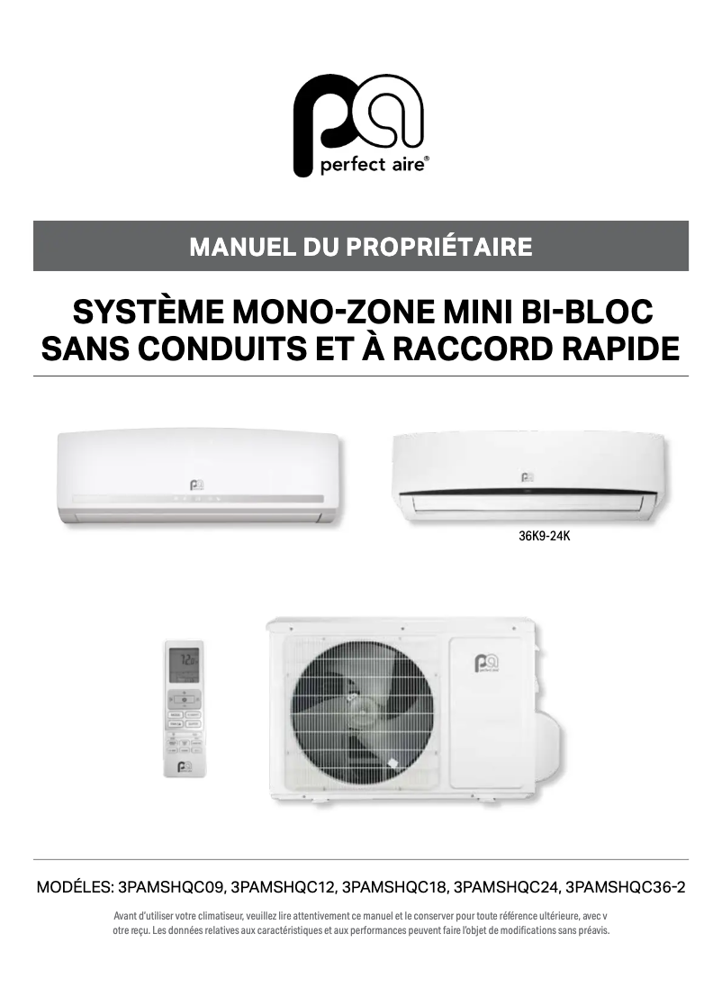 Image de la première page du manuel de l'appareil 3PAMSHQC12