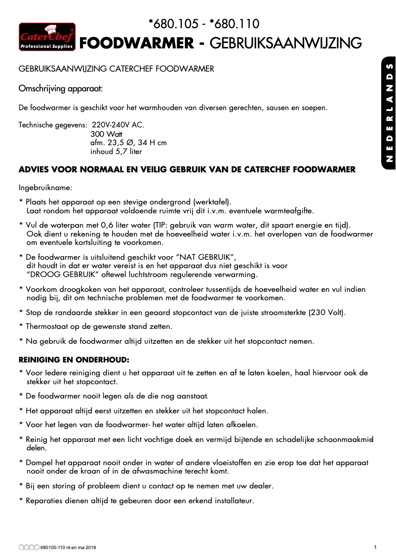 Image de la première page du manuel de l'appareil 680105