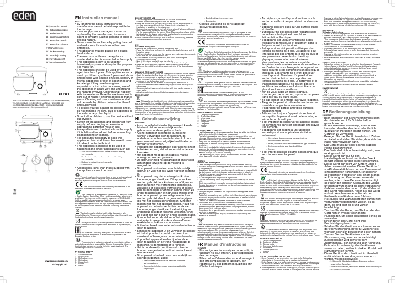 Image de la première page du manuel de l'appareil ED-7000