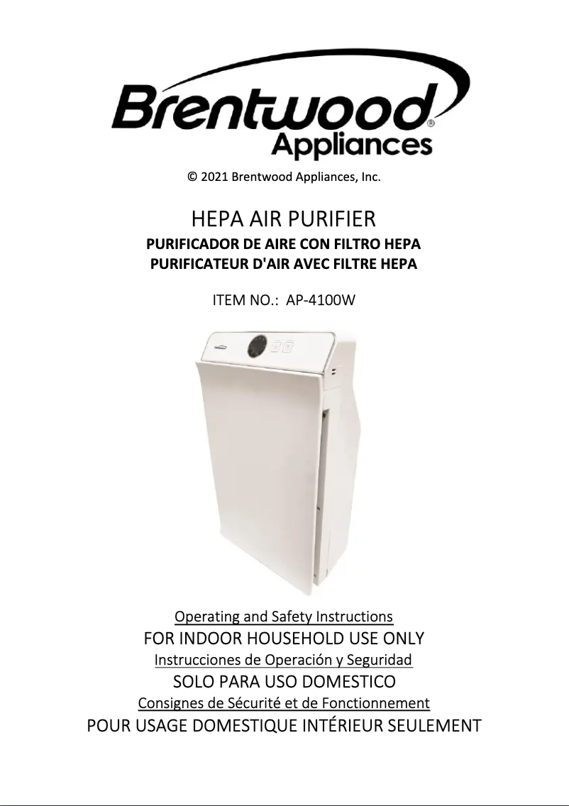Página 1 del manual Manual de usuario Brentwood AP-4100W