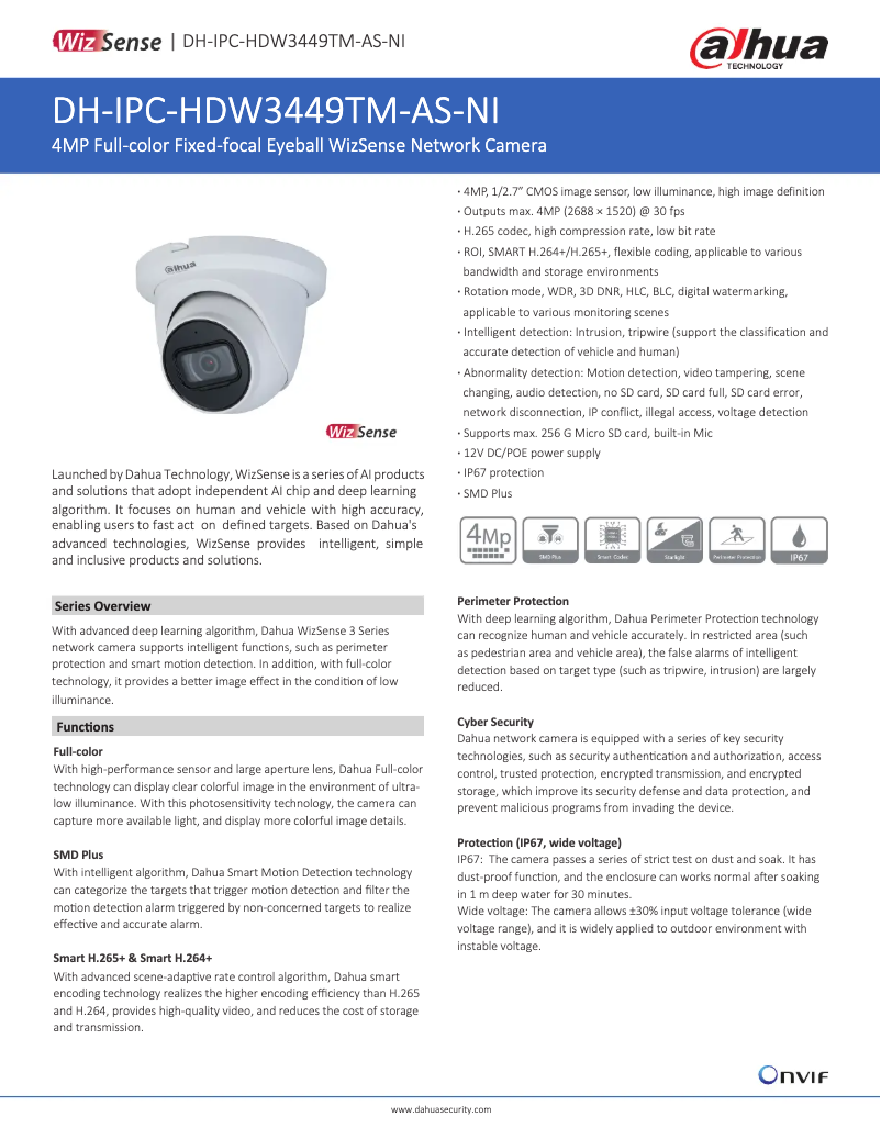 Image de la première page du manuel de l'appareil IPC-HDW3449TM-AS-NI