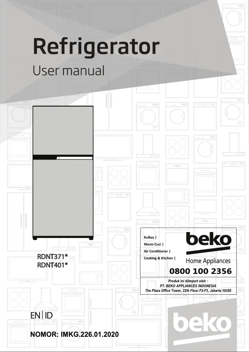 Page 1 de la notice Manuel utilisateur Beko RDNT401E50VK