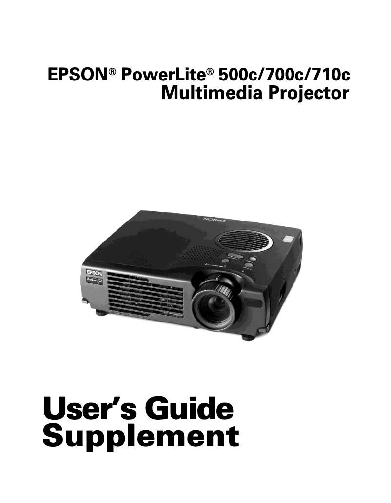 Page 1 de la notice Manuel utilisateur Epson PowerLite 500c