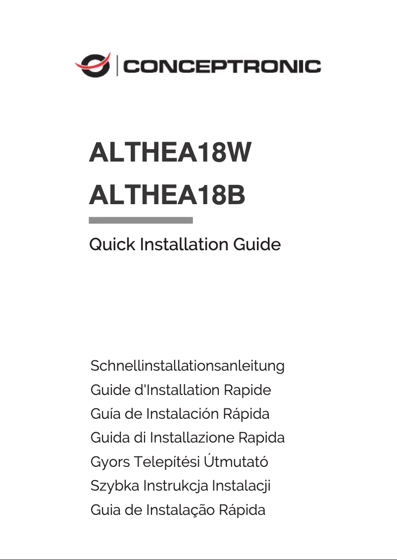 Page n°1 - Manuel utilisateur Equip ALTHEA18W