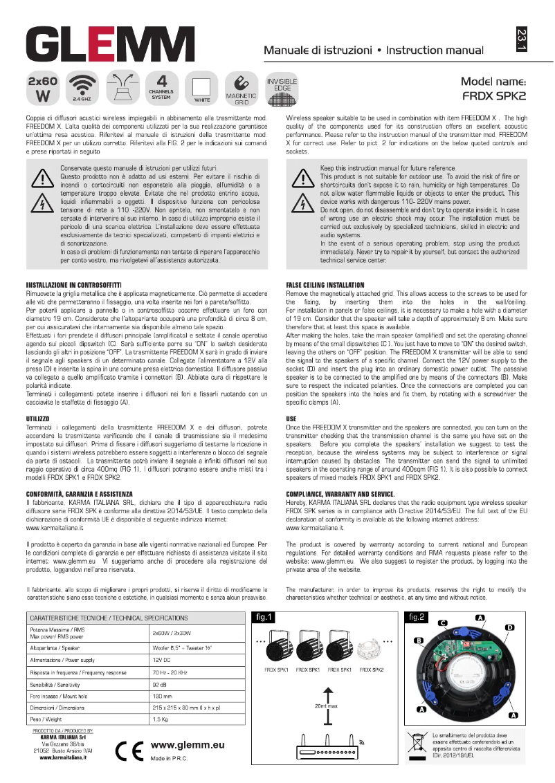 Page n°1 - Manuel utilisateur Glemm FRDX SPK2
