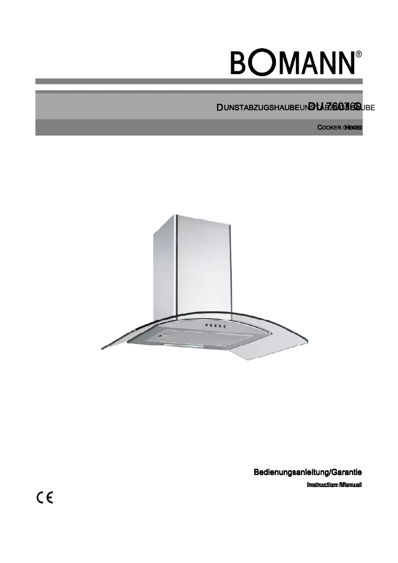 Page 1 de la notice Manuel utilisateur Bomann DU 7601 G