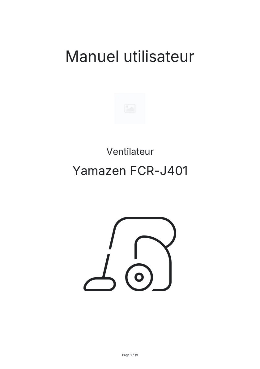 Page n°1 - Manuel utilisateur Yamazen FCR-J401