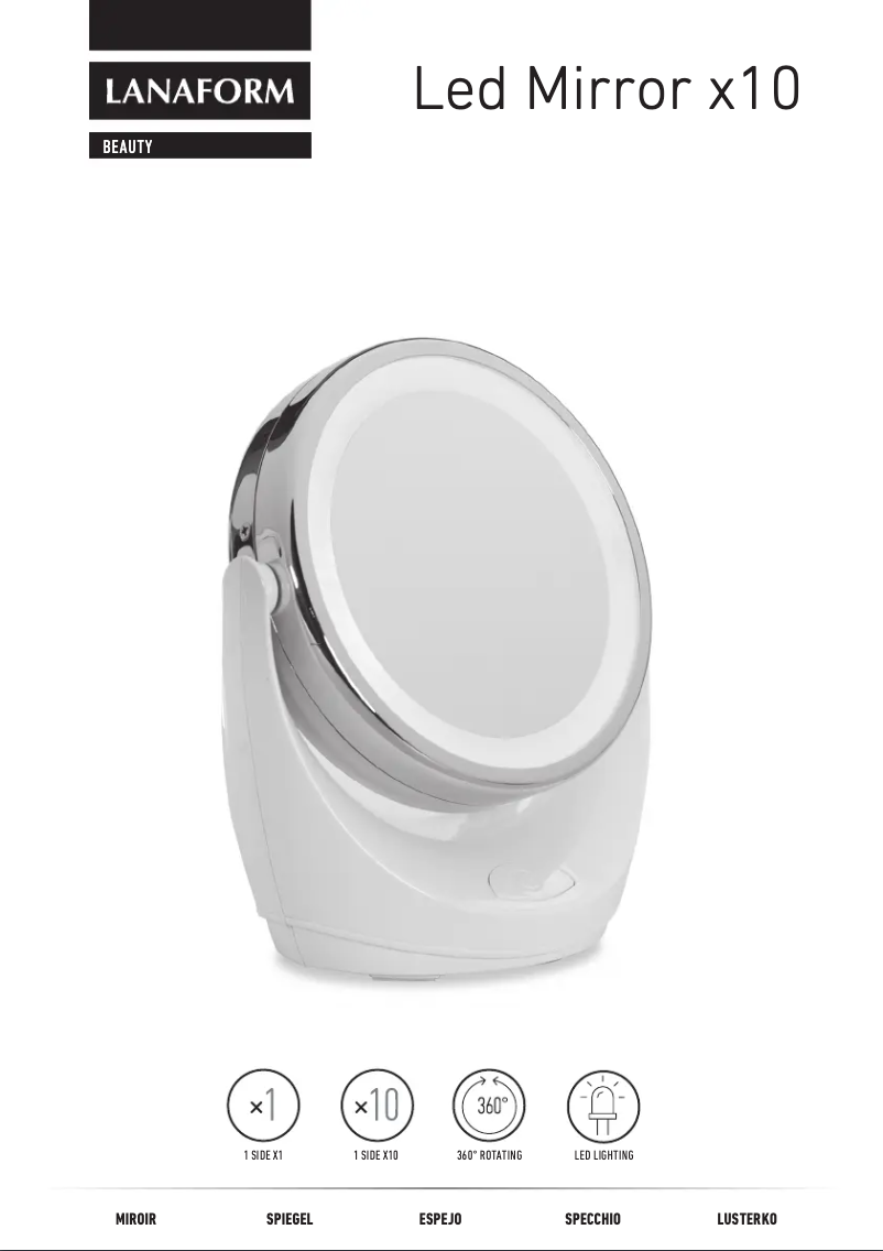 Página 1 del manual Manual de usuario Lanaform LED Mirror 10×