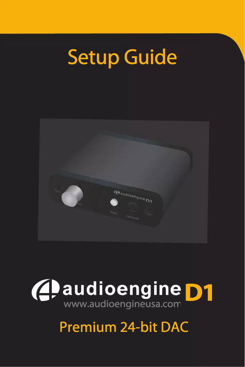 Page 1 de la notice Manuel utilisateur Audioengine D1