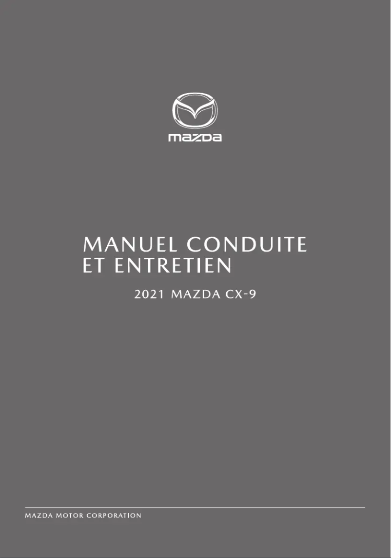 Page 1 de la notice Manuel utilisateur Mazda CX-9 (2021)