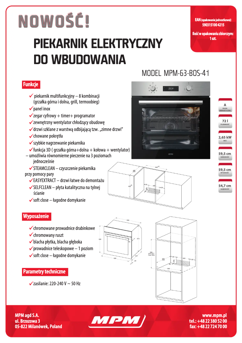 Página 1 del manual Ficha técnica MPM MPM-63-BOS-41
