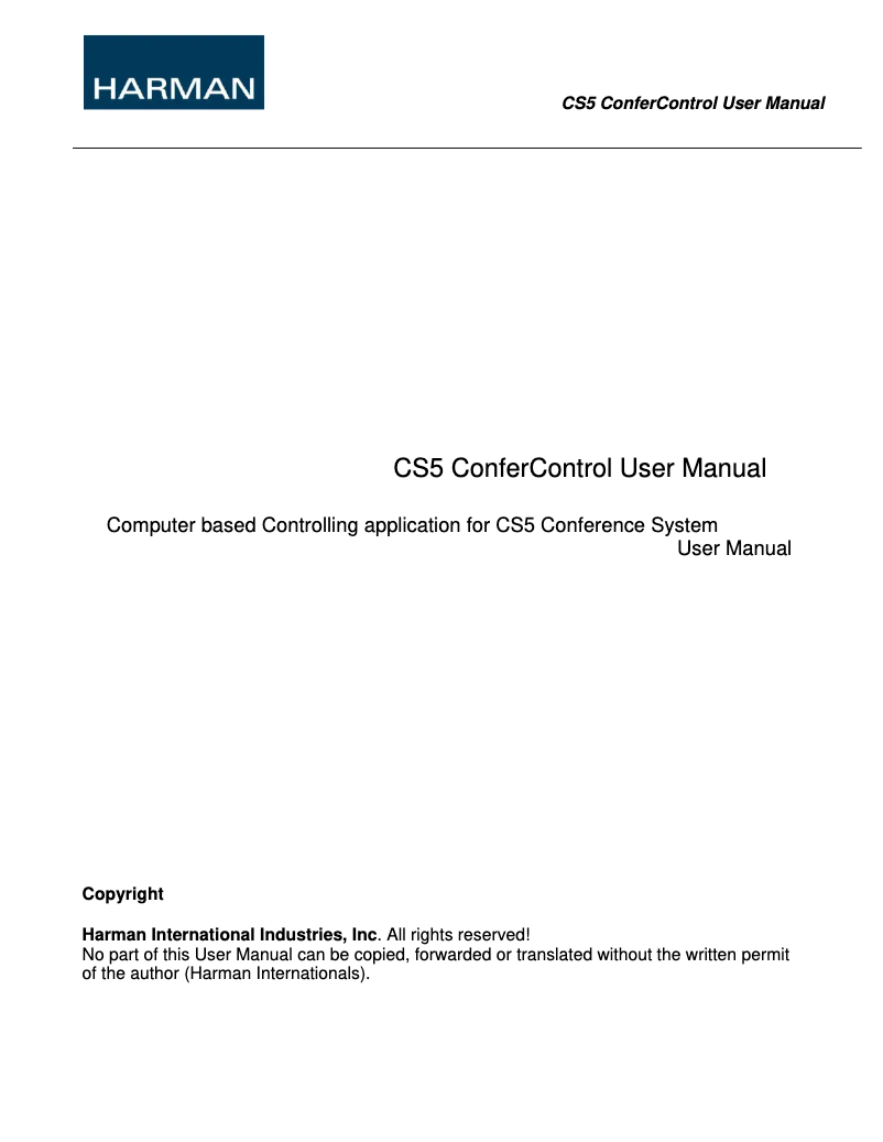 Page n°1 - Manuel utilisateur AKG CS5