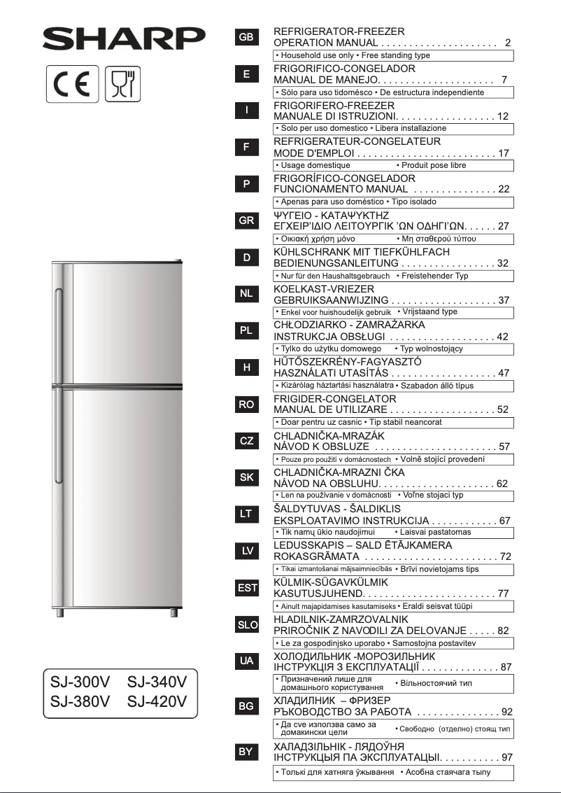 Image de la première page du manuel de l'appareil SJ-380VBE